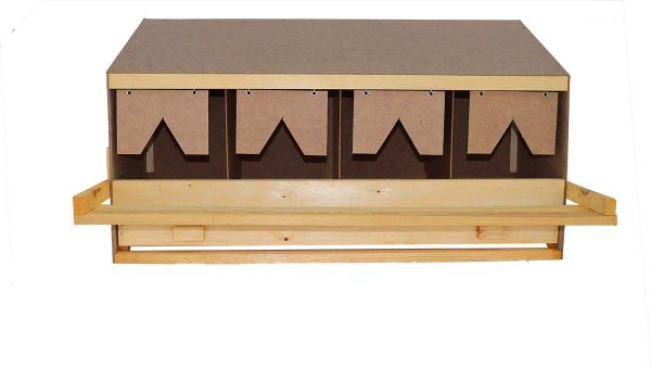 Legenest aus Holz mit 4 Legebuchten OBERTEIL - für große Hühnerrassen