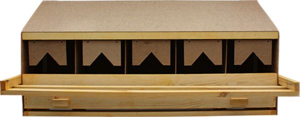 Legenest aus Holz mit 5 Legebuchten OBERTEIL - klein für kleine bis mittelgroße Rassen