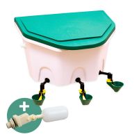 8 Liter Tränke und 3 Tränkeplätze für Geflügel mit Schwimmer 8 Liter Tränke und 3 Tränkeplätze für Geflügel mit Schwimmer