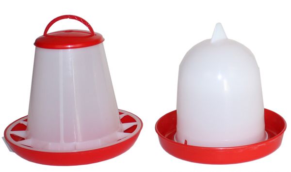 Set of feeder (1 kg) and drinker (1 l) for chicks and quails