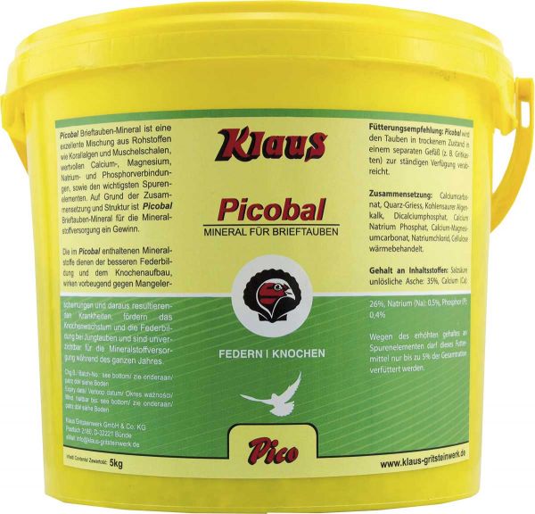 Picobal racing pigeon mineral - 5KG