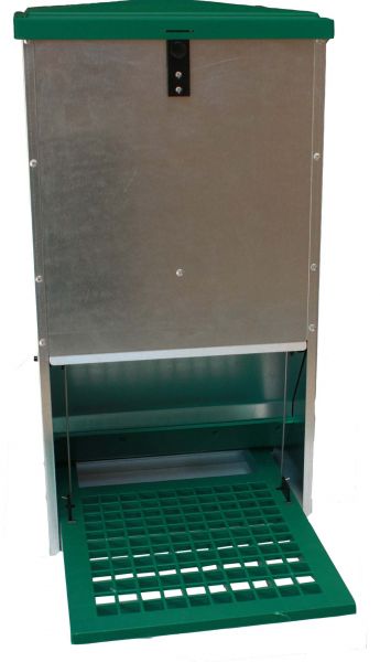 Feedomatic Futterautomat mit Trittklappe für Geflügel - verzinkt - (20kg)