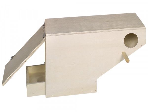 Ablaufnistkasten für Sittiche - 44 x 24,5 x 37 cm
