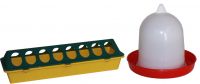 Set of trough and drinker for chicks 