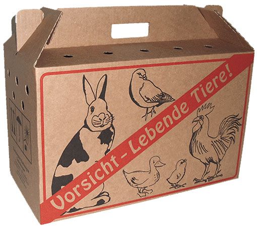 Cardboard transport box for poultry